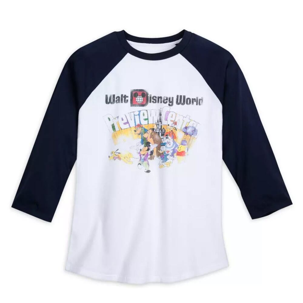 Disney World Vault Collection Preview Center Raglan Shirt L Adult NEW